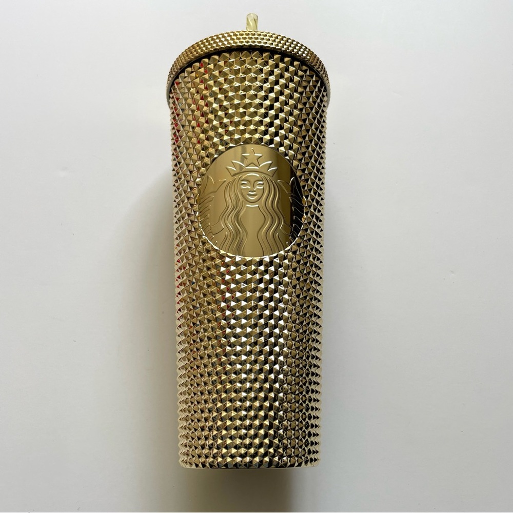 NWOT Starbucks Venti Gold Studded Tumbler Winter 2023